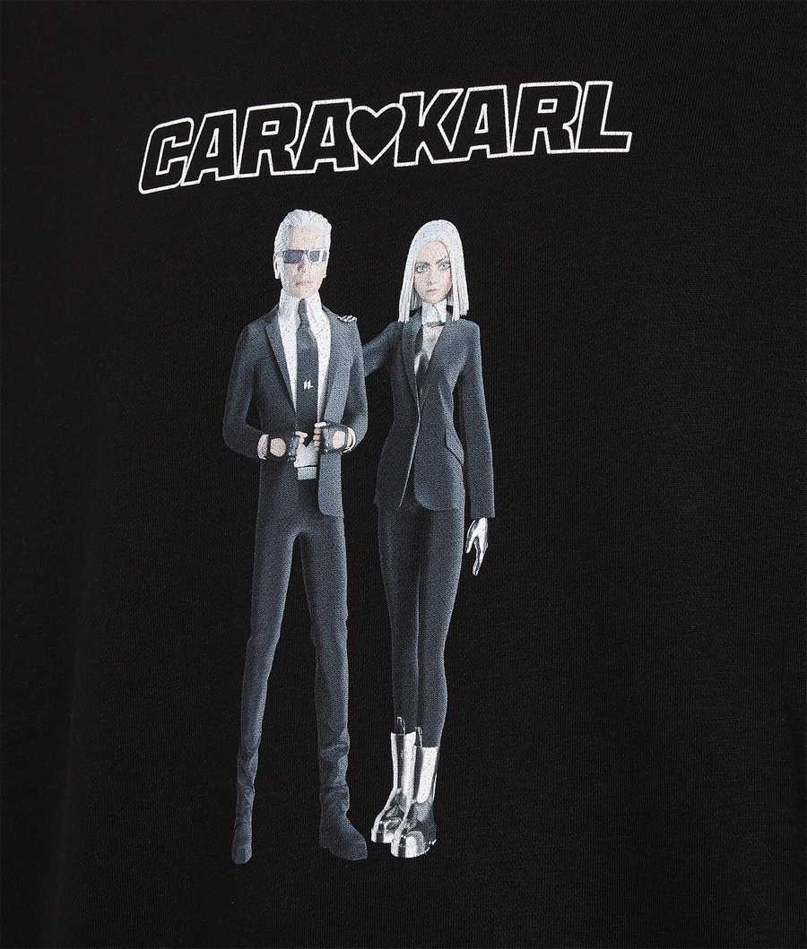 Black Men's Karl Lagerfeld Cara Loves Karl Avatar Sweatshirts | TH652KAJS