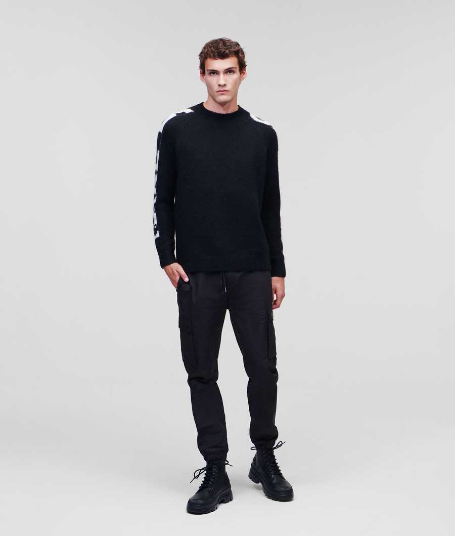 Black Men's Karl Lagerfeld Cargo Pants | TH612NXVE