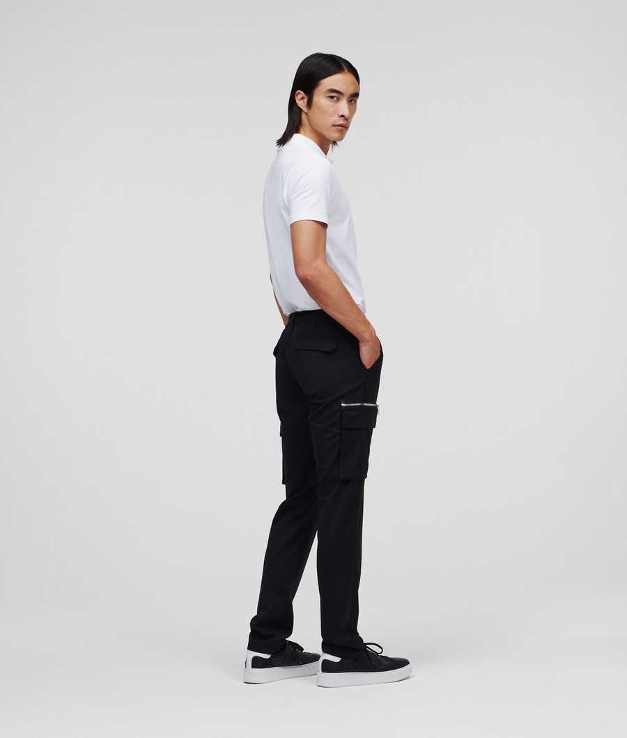 Black Men's Karl Lagerfeld Cargo Pants | TH759KRGN