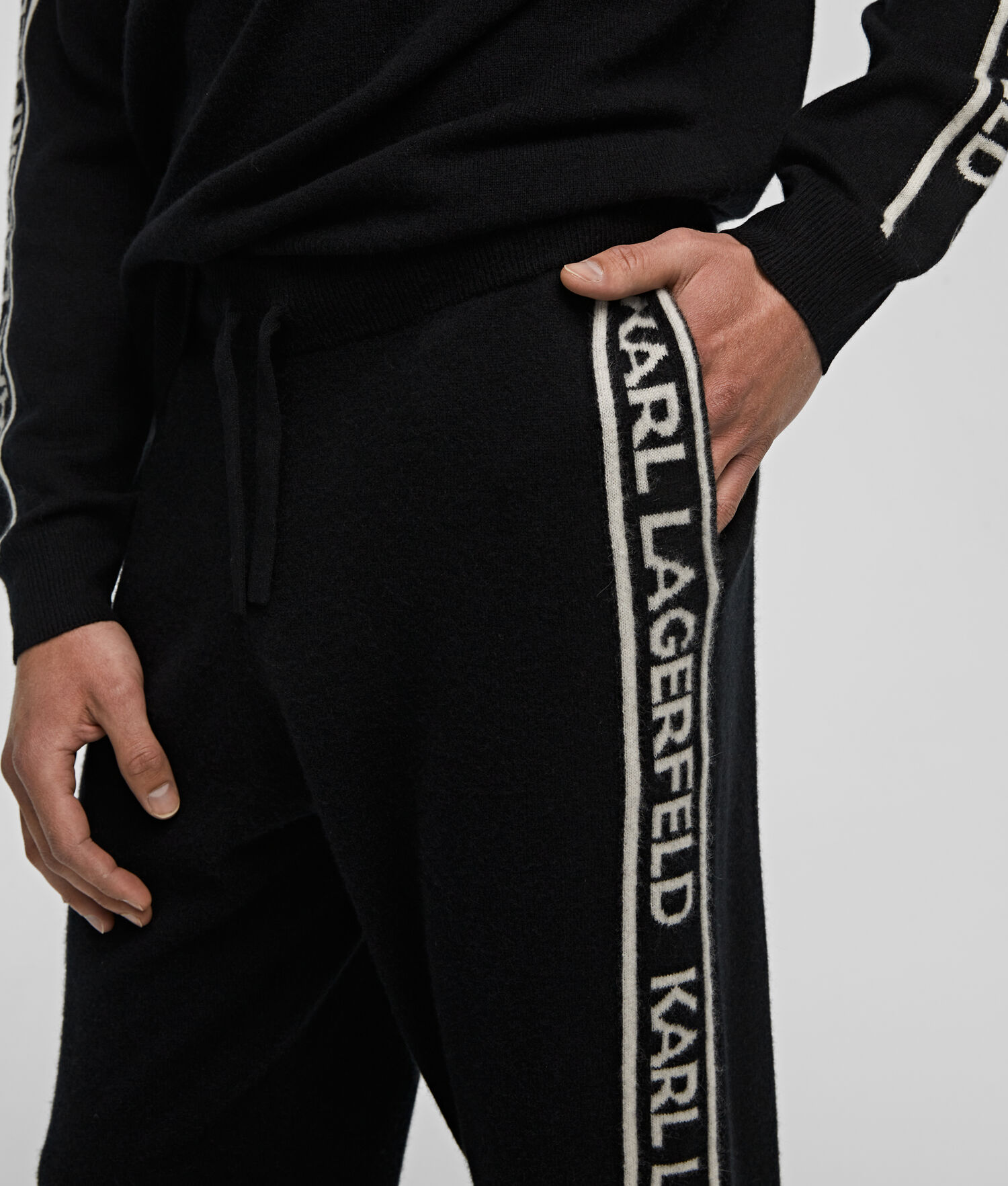 Black Men's Karl Lagerfeld Cashmere Sweatpants Loungewear | TH094YEQT