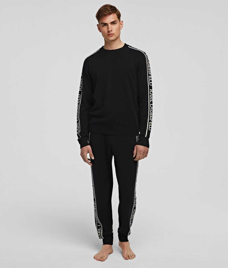 Black Men's Karl Lagerfeld Cashmere Sweater Loungewear | TH495TQSE