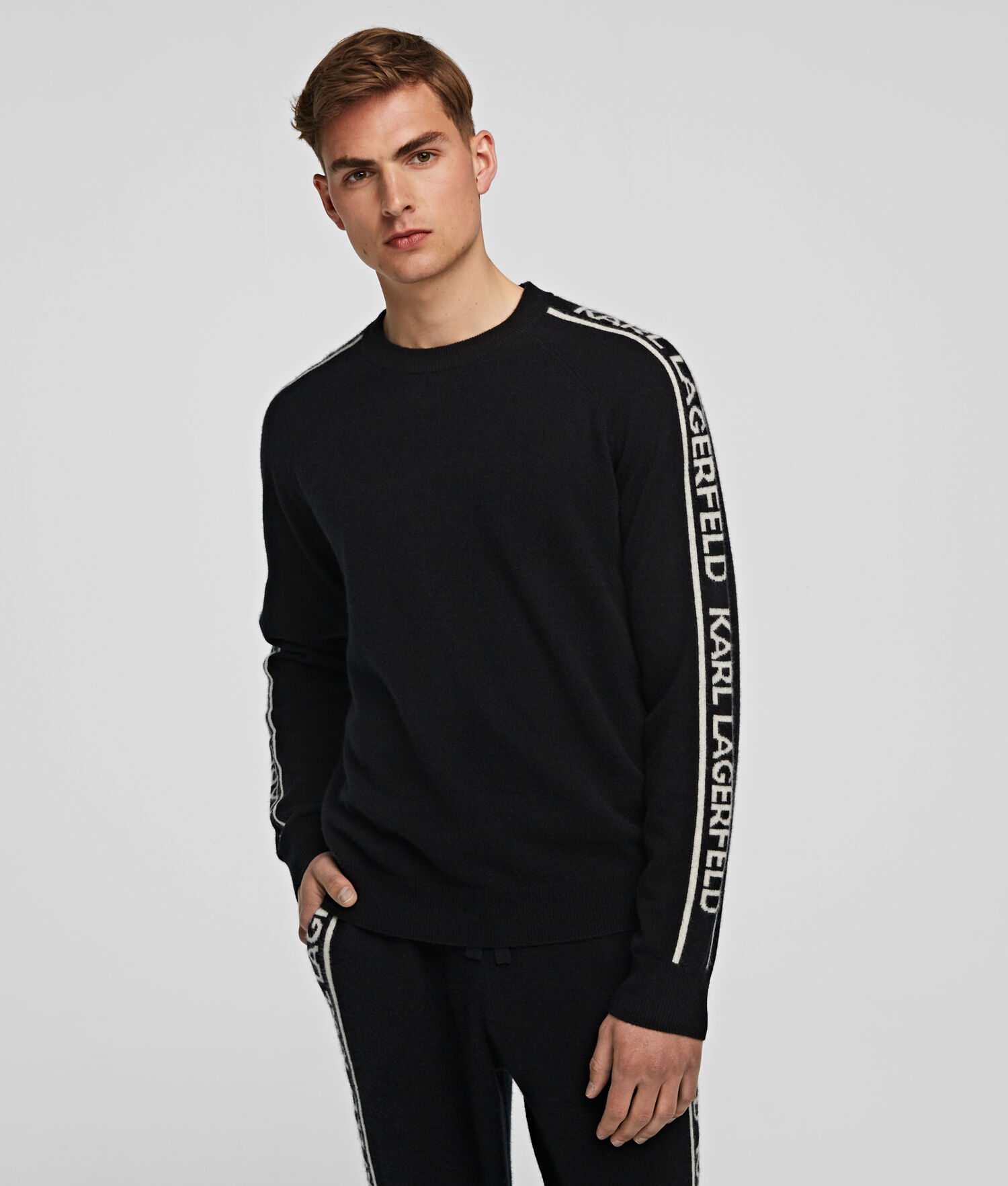 Black Men\'s Karl Lagerfeld Cashmere Sweater Loungewear | TH495TQSE