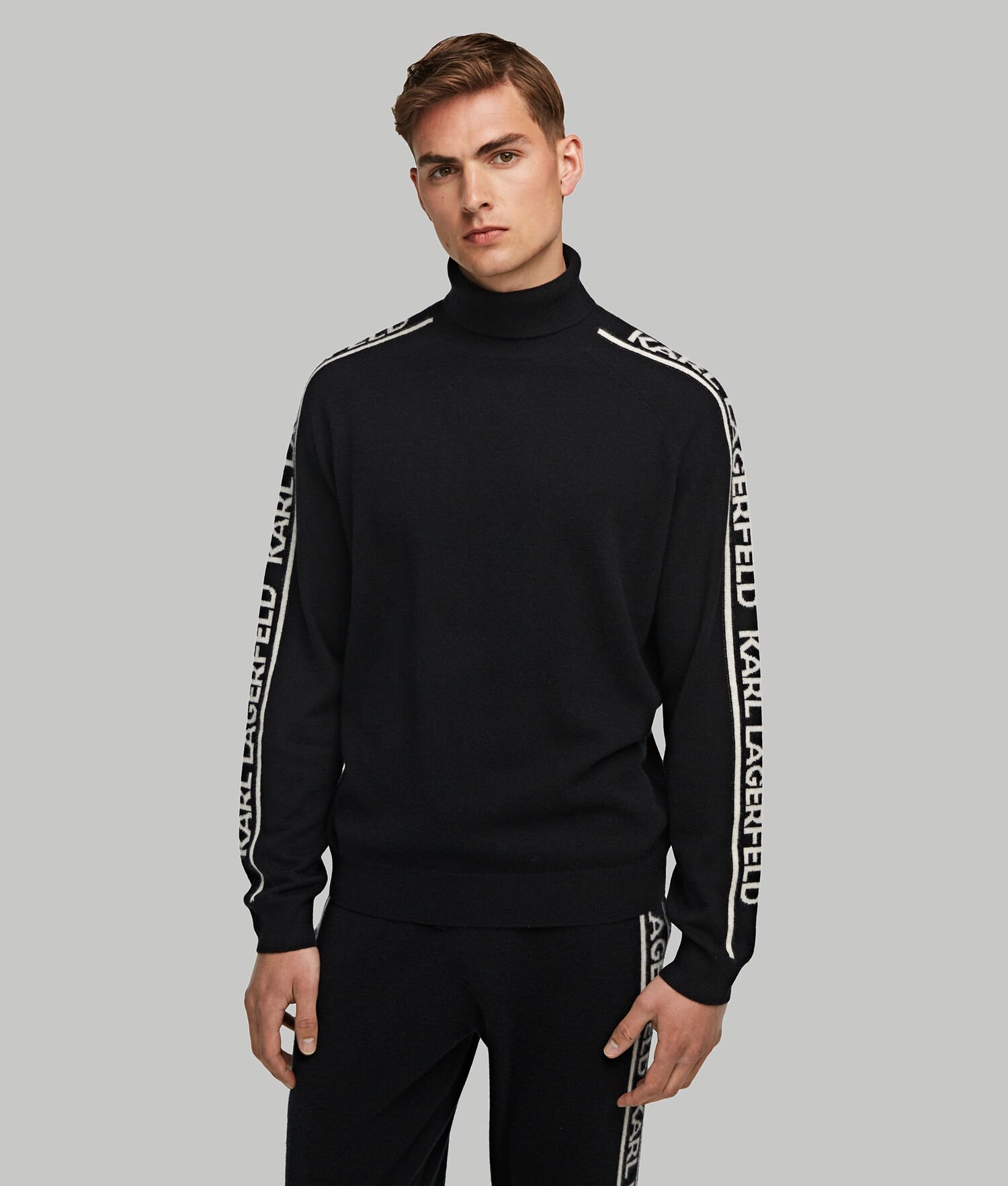 Black Men\'s Karl Lagerfeld Cashmere Turtleneck Sweater Loungewear | TH251VBNP