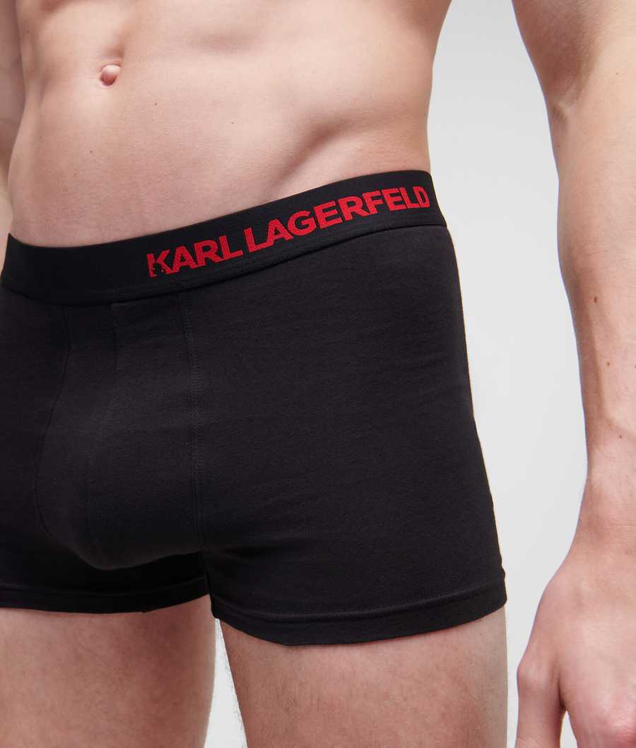 Black Men's Karl Lagerfeld Hip Logo Trunk – 3 Pack Underwear | TH871RYZX