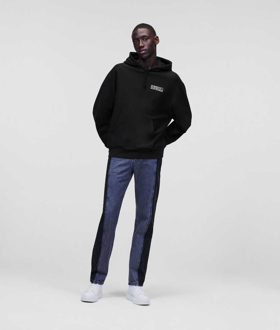 Black Men's Karl Lagerfeld Ikonik 2.0 Oversized Sweatshirts | TH458YTSV