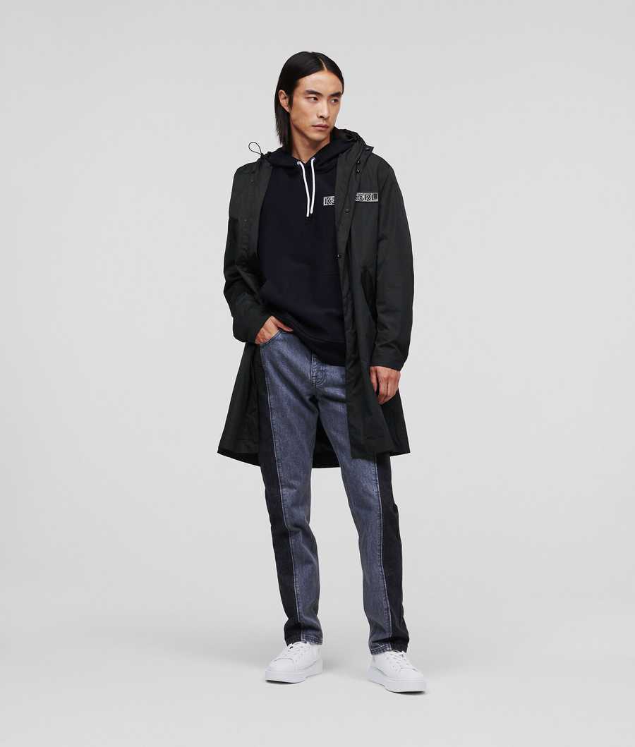 Black Men's Karl Lagerfeld Ikonik 2.0 Parka Jackets | TH751FXTH