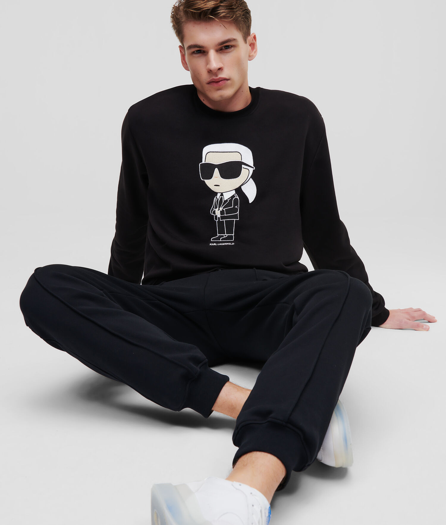 Black Men's Karl Lagerfeld Ikonik 2.0 Sweatshirts | TH369QDBG