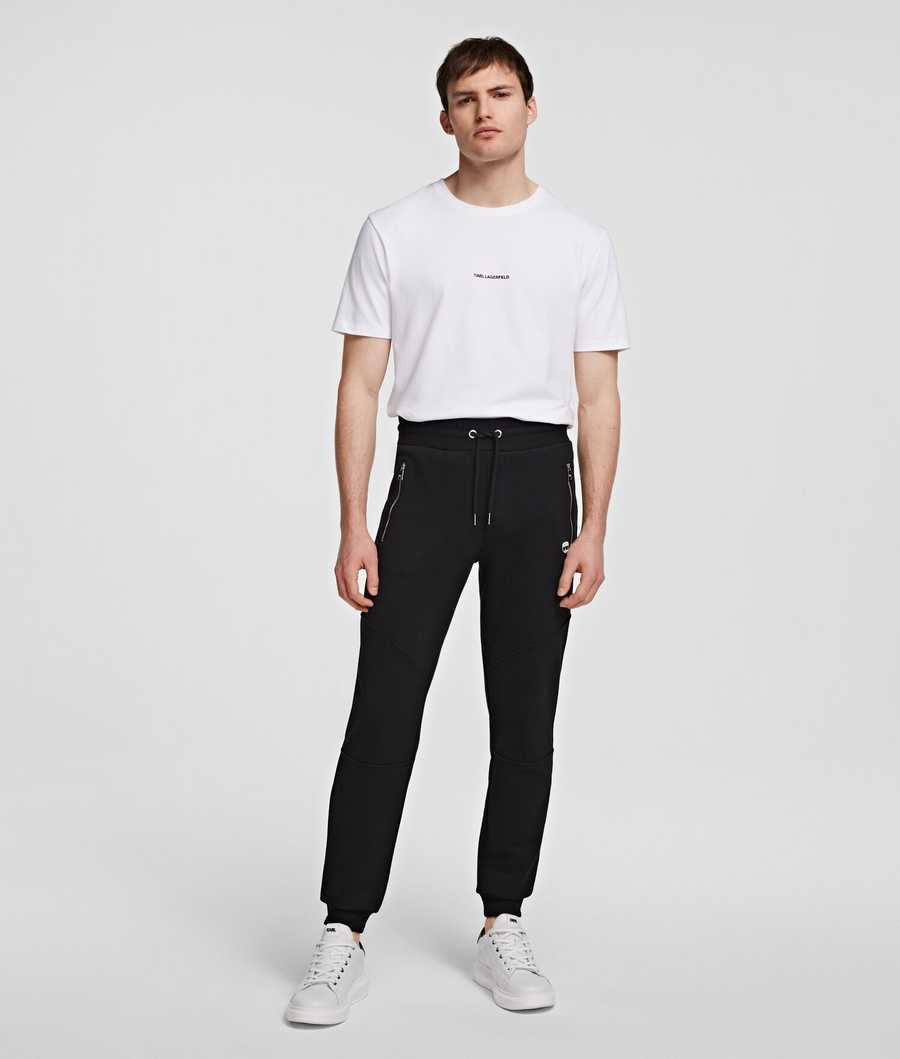 Black Men's Karl Lagerfeld Ikonik Lounge Biker Sweatpants | TH947GMBF