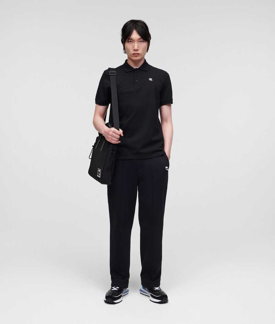 Black Men's Karl Lagerfeld Ikonik Tailored Sweatpants | TH490HUAP