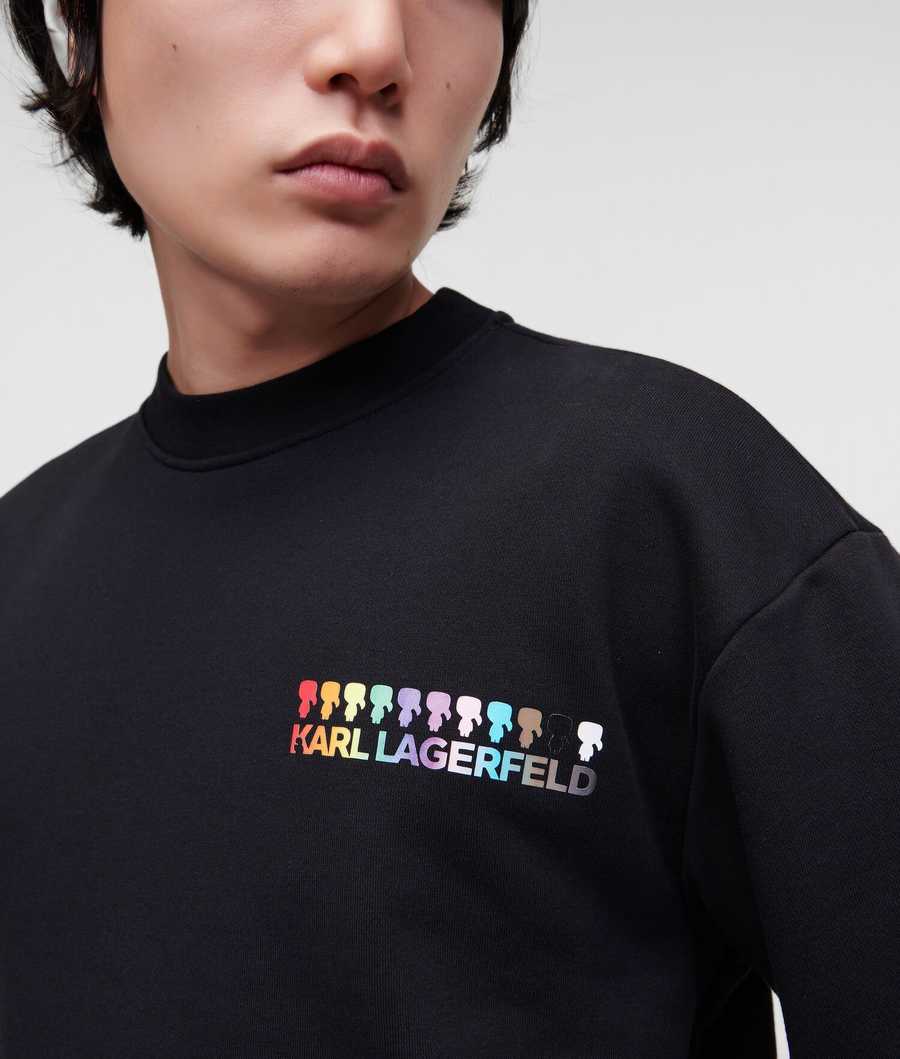 Black Men's Karl Lagerfeld K/Love Circle Artwork Sweatshirts | TH534RZSW