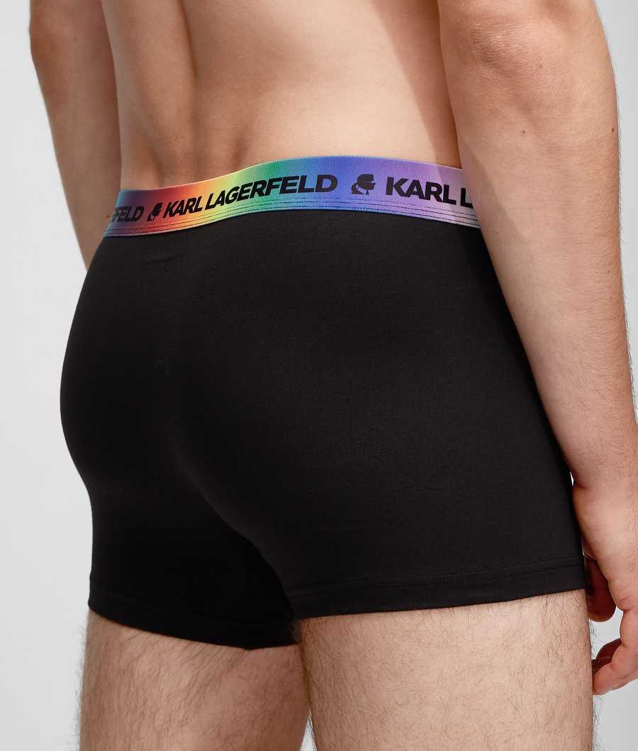 Black Men's Karl Lagerfeld K/Love Logo Trunks – 3 Pack Underwear | TH601NGPA