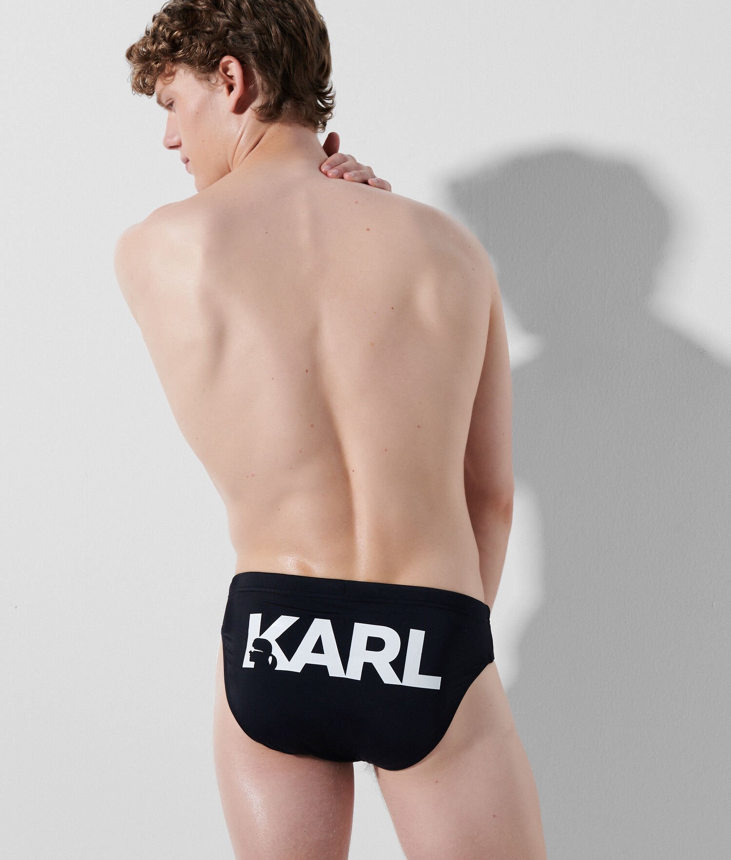 Black Men's Karl Lagerfeld Karl Logo Speedo Beachwear | TH036VXSF