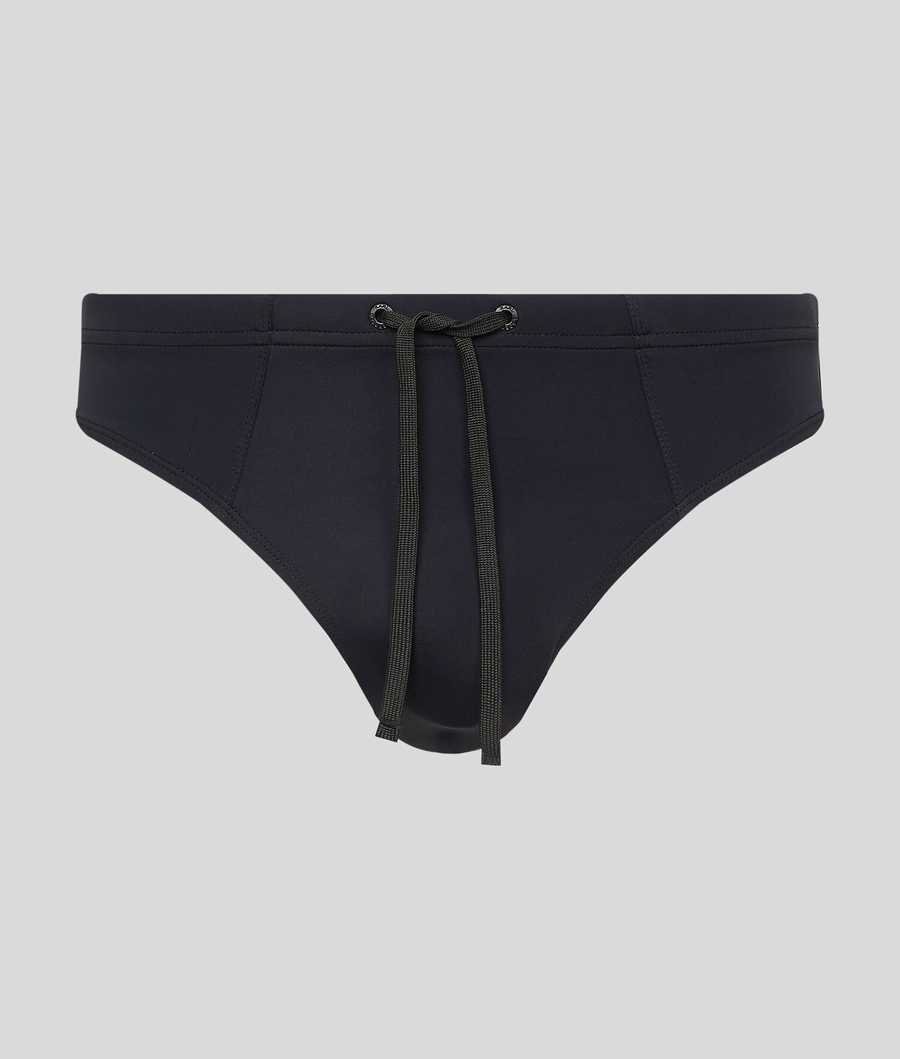 Black Men\'s Karl Lagerfeld Karl Logo Speedo Beachwear | TH036VXSF