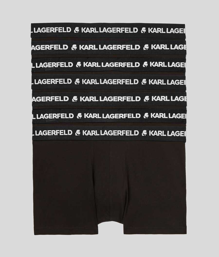 Black Men\'s Karl Lagerfeld Karl Logo Trunks - 7 Pack Underwear | TH301KCNR