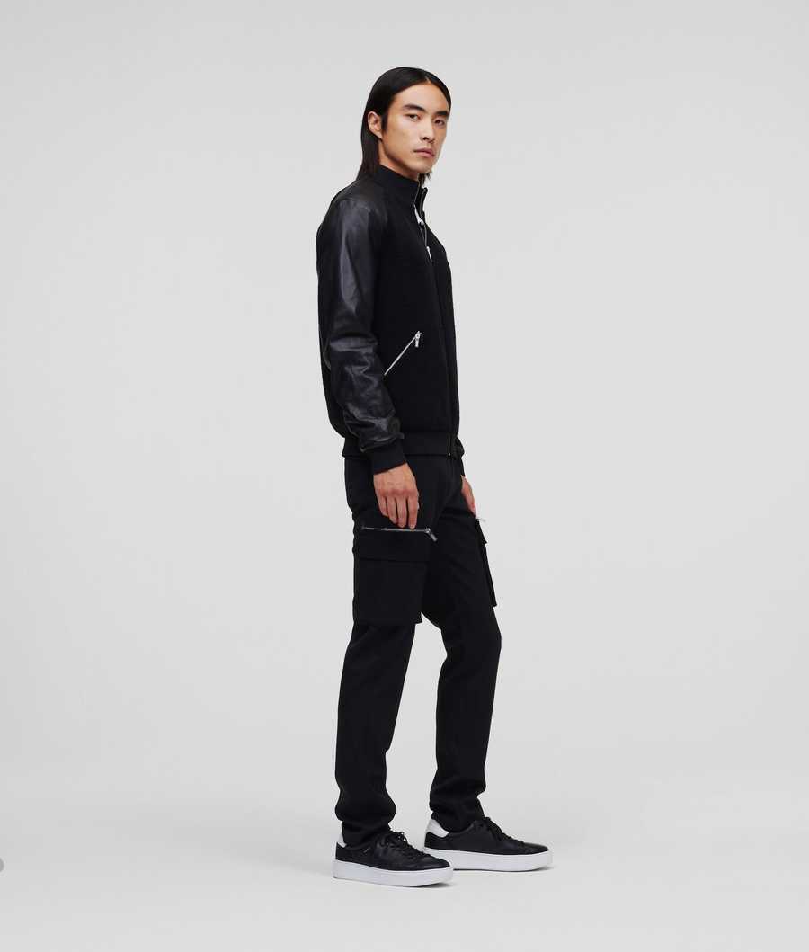 Black Men's Karl Lagerfeld Karl Zip Jackets | TH085RQXZ