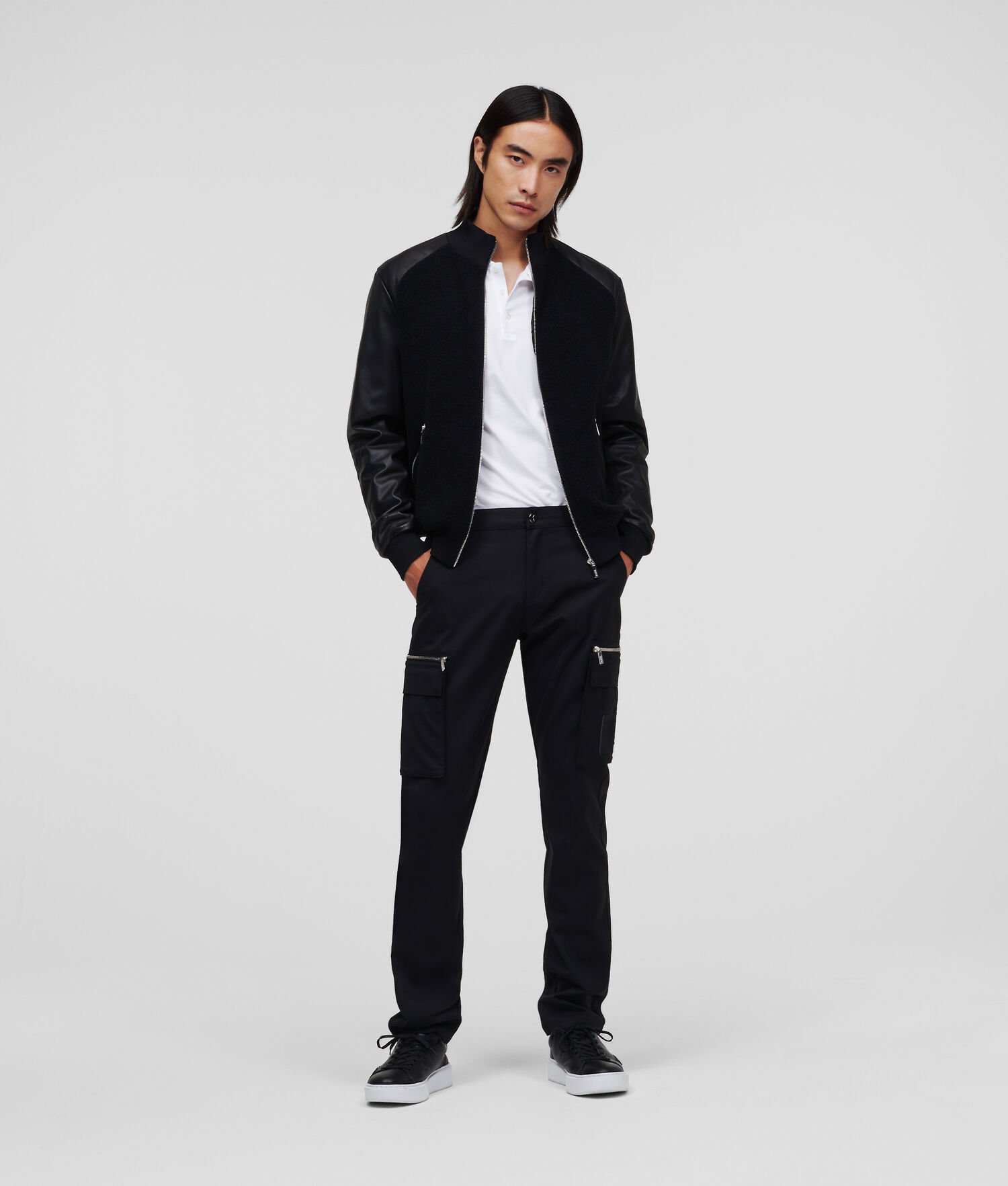 Black Men's Karl Lagerfeld Karl Zip Jackets | TH085RQXZ