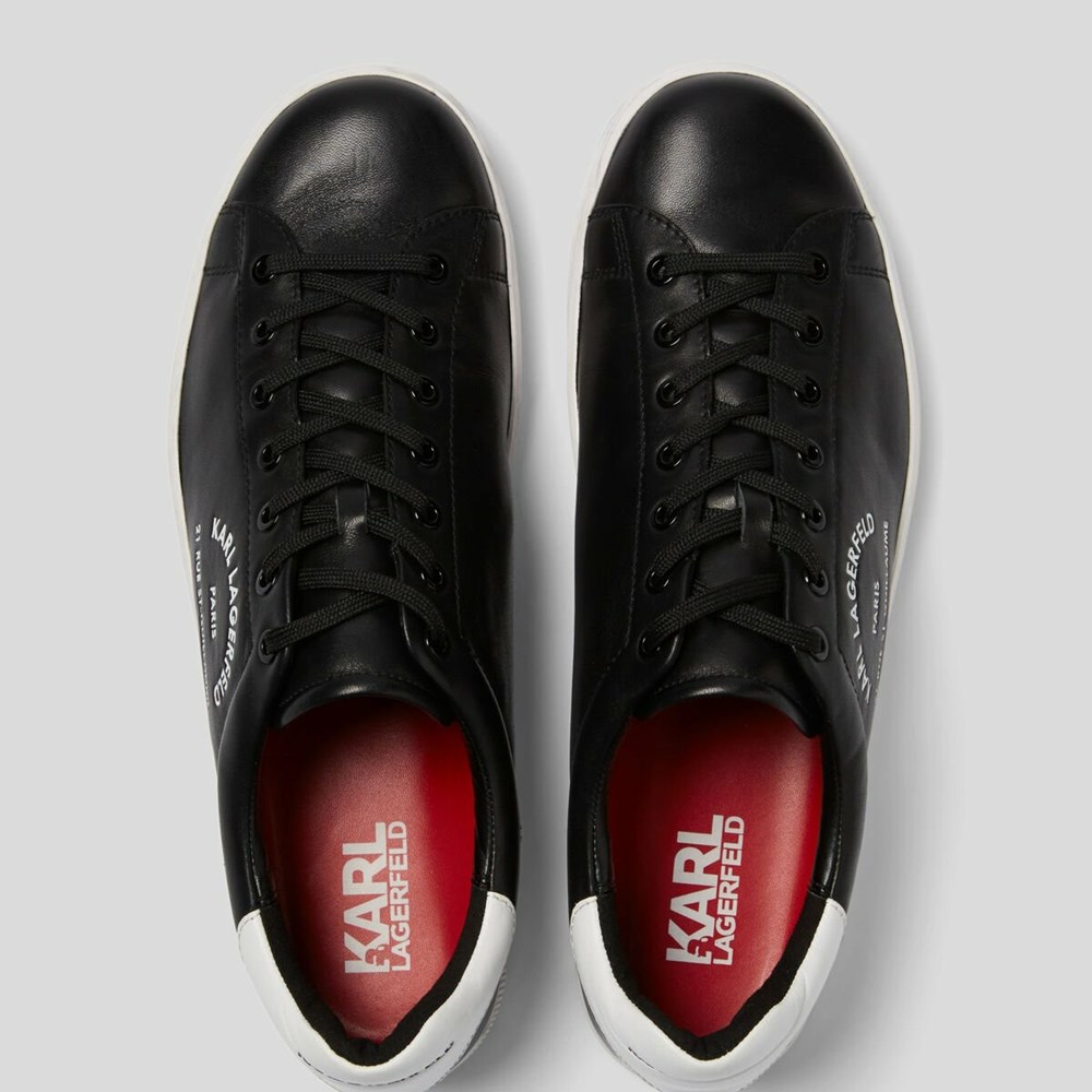 Black Men's Karl Lagerfeld Kourt Ii Maison Karl Sneakers | TH754ZPMR