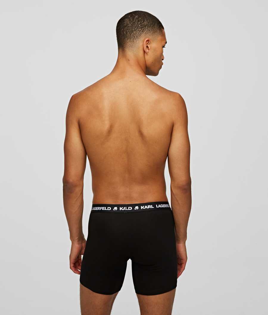 Black Men's Karl Lagerfeld Logo Boxers - 3 Pack Underwear | TH716CRTG