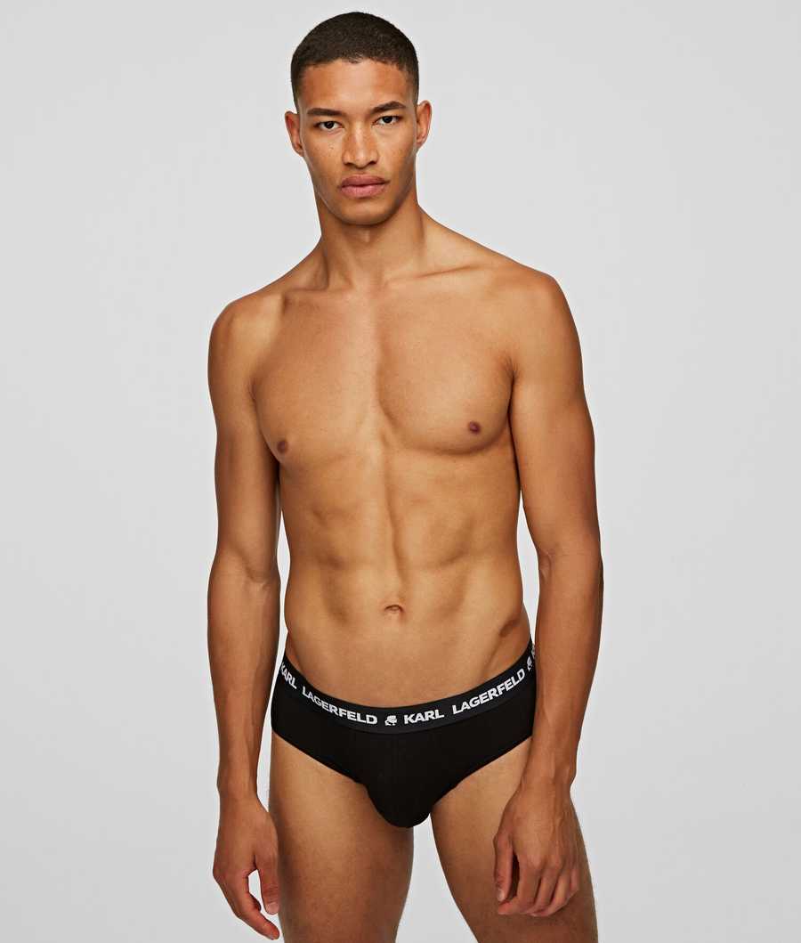 Black Men's Karl Lagerfeld Logo Briefs - 7 Pack Underwear | TH384CPBA