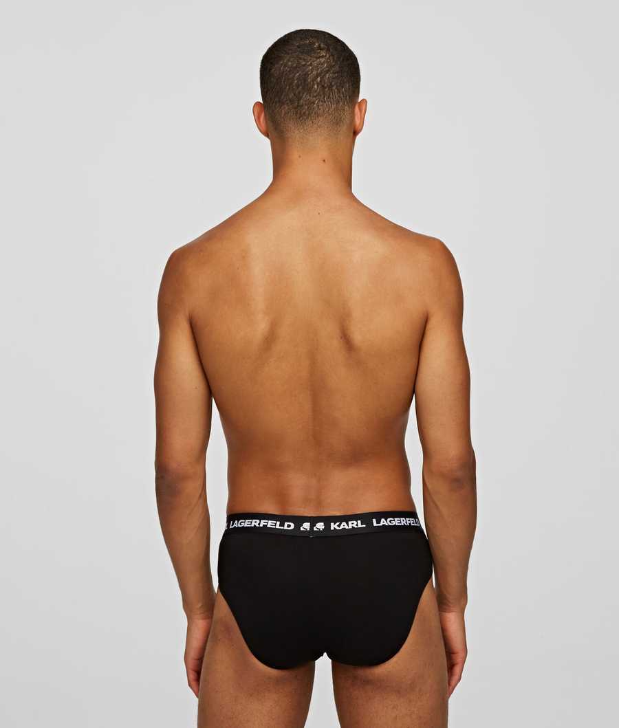 Black Men's Karl Lagerfeld Logo Briefs - 7 Pack Underwear | TH384CPBA