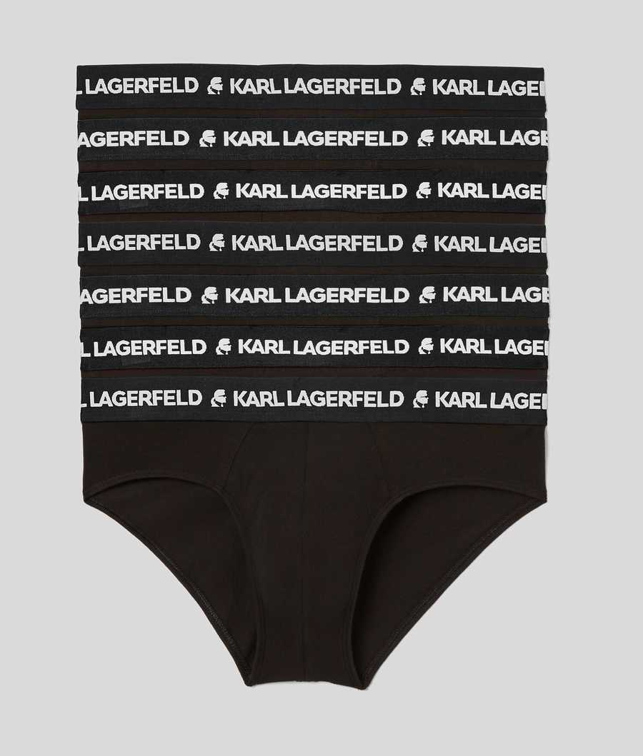 Black Men\'s Karl Lagerfeld Logo Briefs - 7 Pack Underwear | TH384CPBA