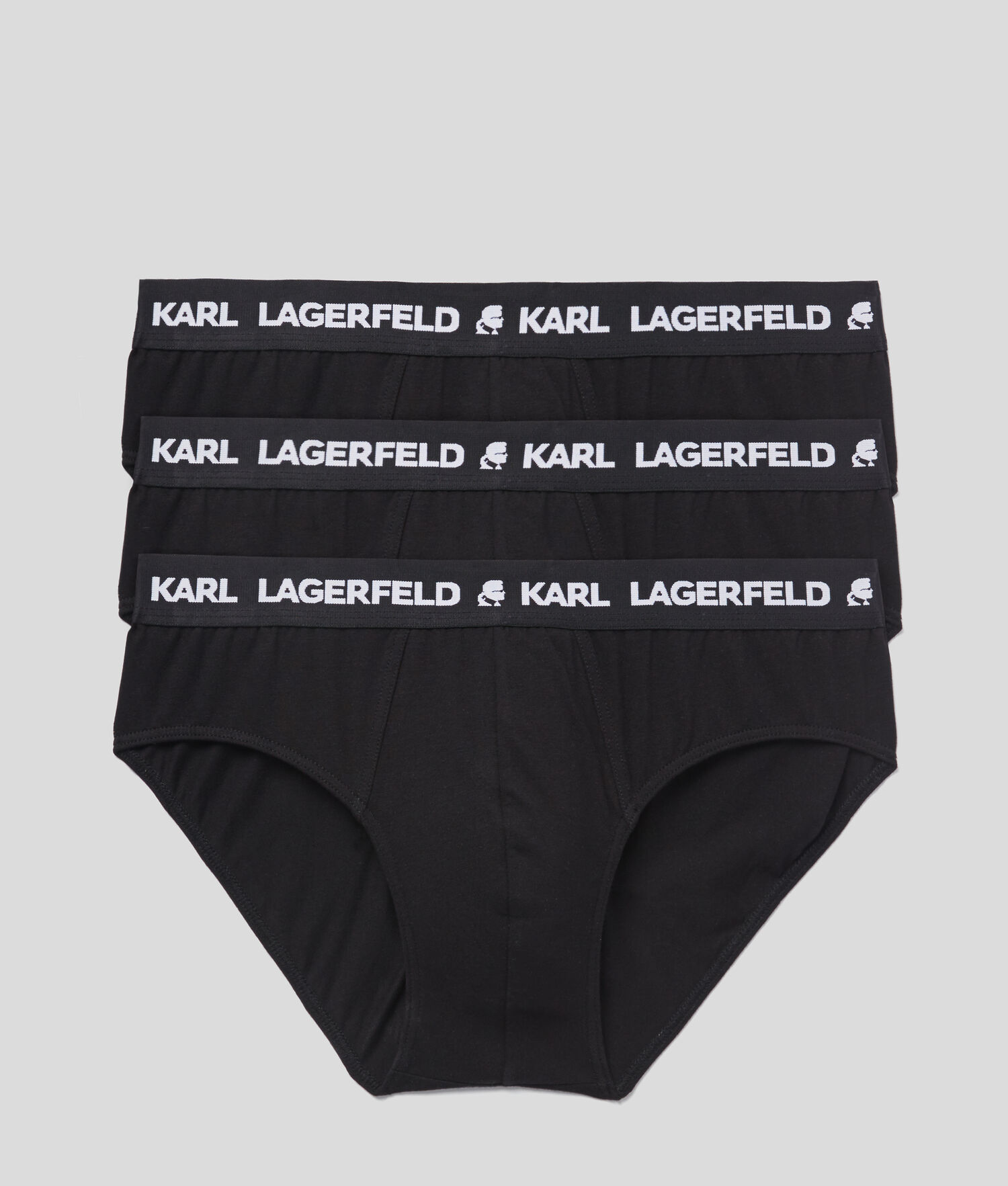 Black Men\'s Karl Lagerfeld Logo Briefs 3-pack Underwear | TH782NMDH