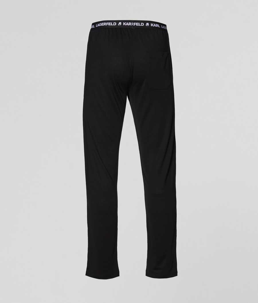 Black Men's Karl Lagerfeld Logo Pajama Pants Sleepwear | TH563JLCO