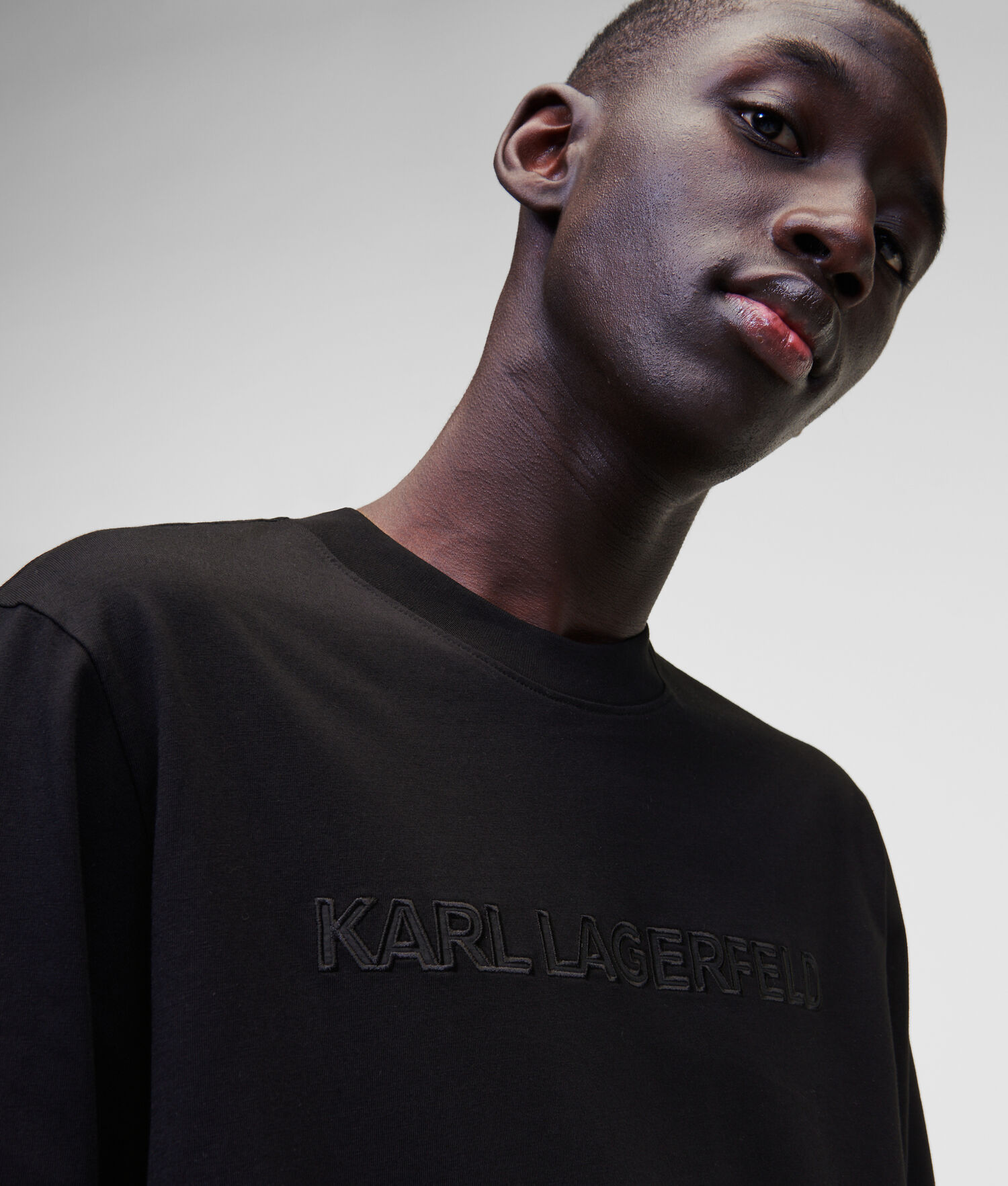 Black Men's Karl Lagerfeld Long-sleeved Karl Logo T-Shirts | TH721IEUX