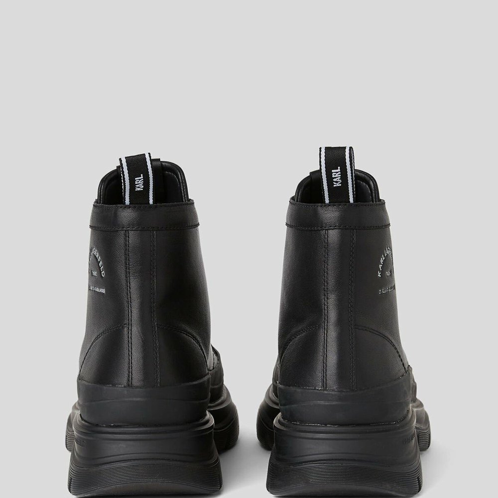 Black Men's Karl Lagerfeld Lunar Maison Lace-up Boots Boots | TH851YGJZ