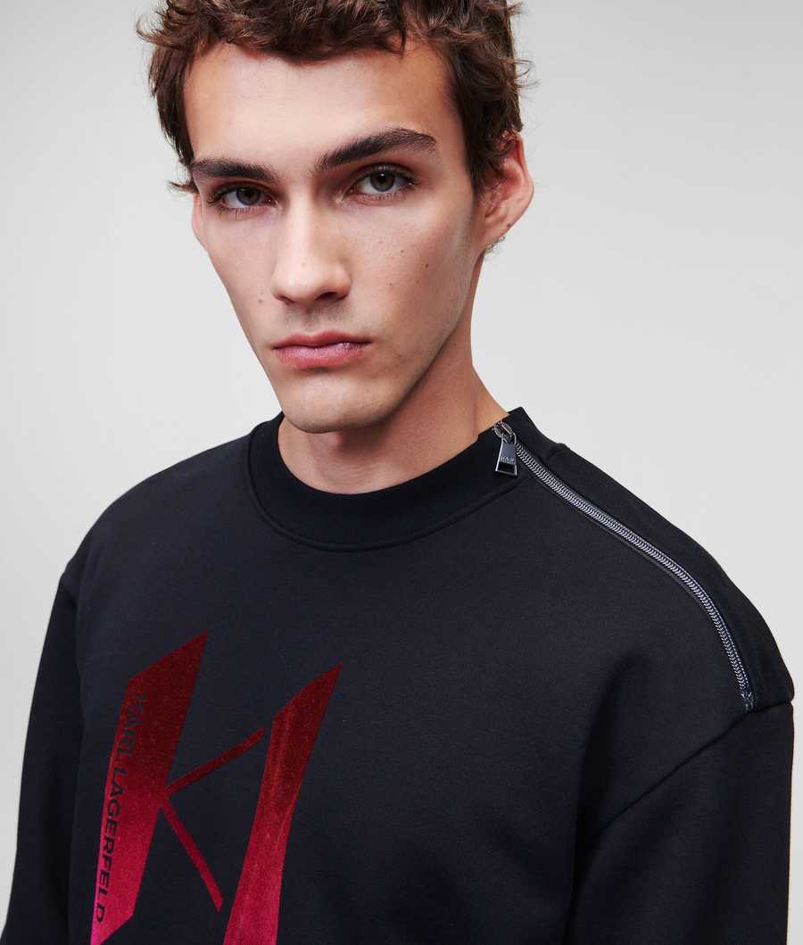 Black Men's Karl Lagerfeld Ombré Karl Monogram Sweatshirts | TH826FSCG