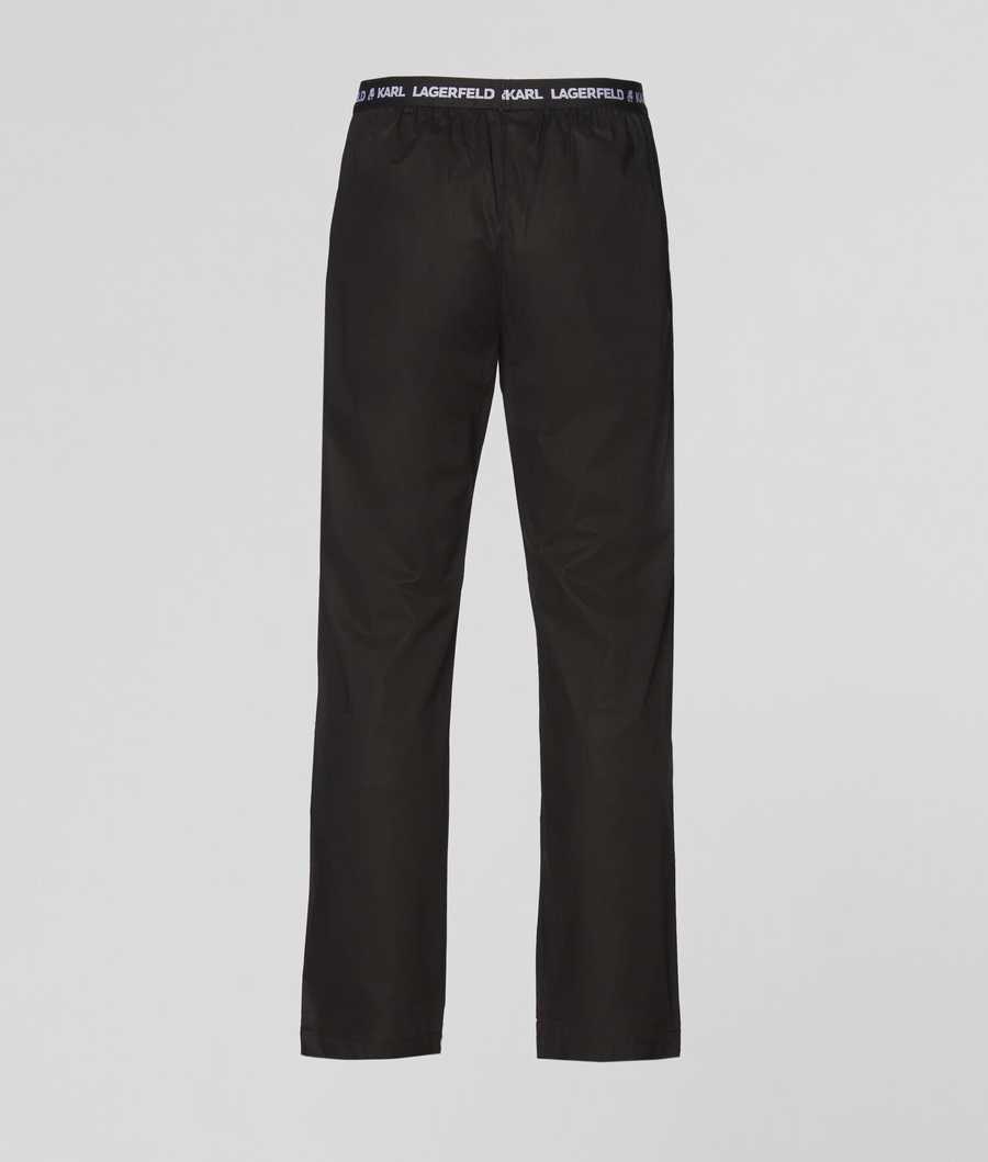 Black Men's Karl Lagerfeld Piped Pajama Pants Sleepwear | TH658BWIC