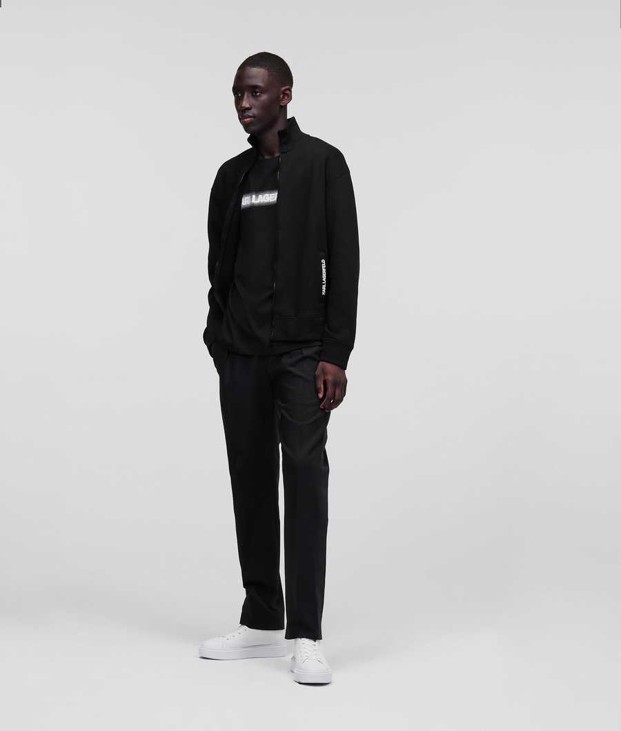 Black Men's Karl Lagerfeld Pixel Karl Logo Zip-up Sweatshirts | TH072HZMO