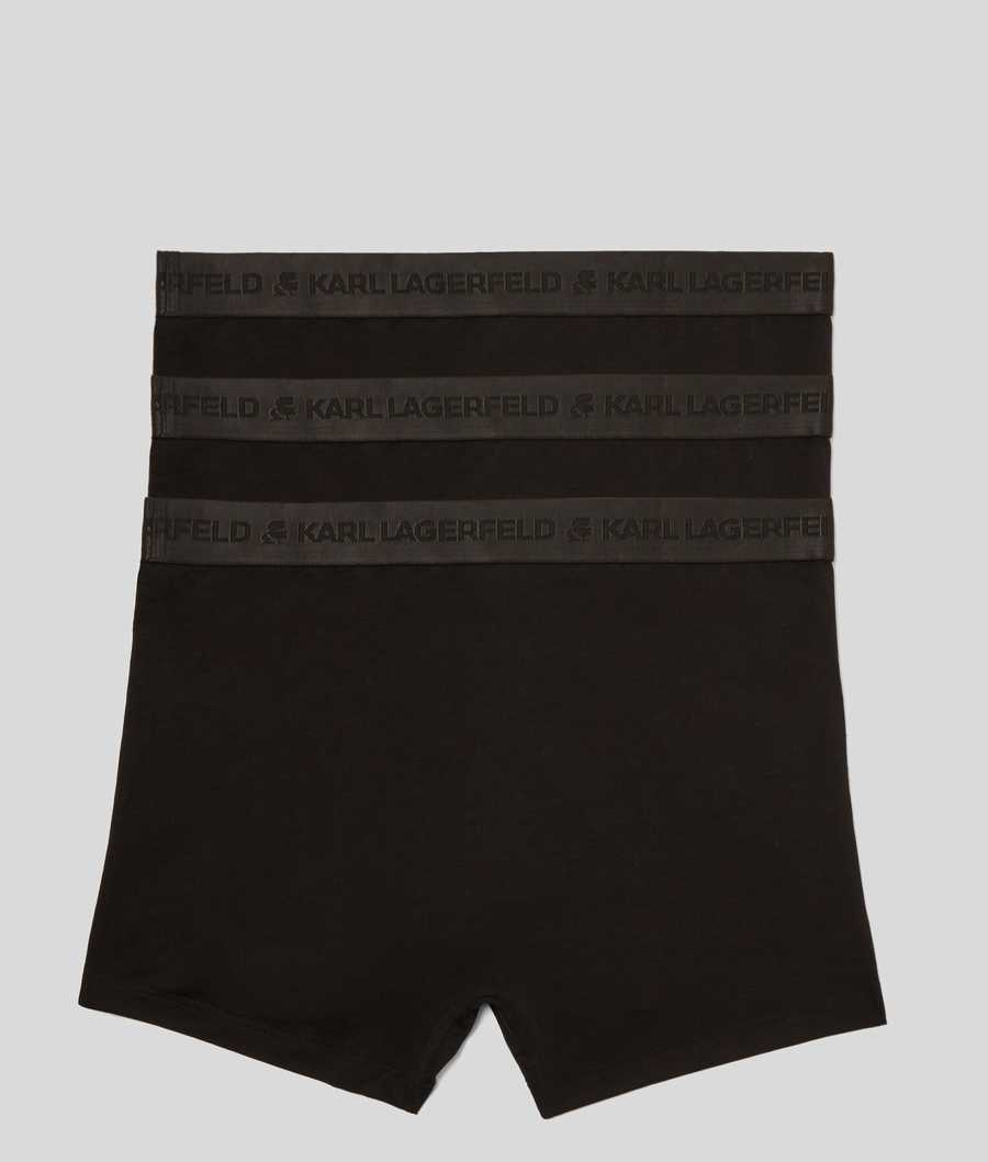 Black Men's Karl Lagerfeld Premium Karl Logo Trunks – 3 Pack Underwear | TH869IAXK