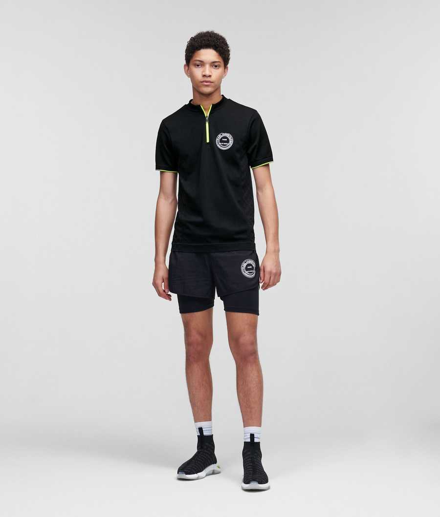 Black Men's Karl Lagerfeld Rue St-guillaume Athleisure T-Shirts | TH087WJXN