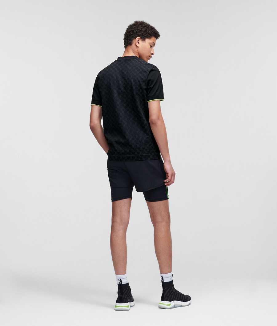 Black Men's Karl Lagerfeld Rue St-guillaume Athleisure T-Shirts | TH087WJXN