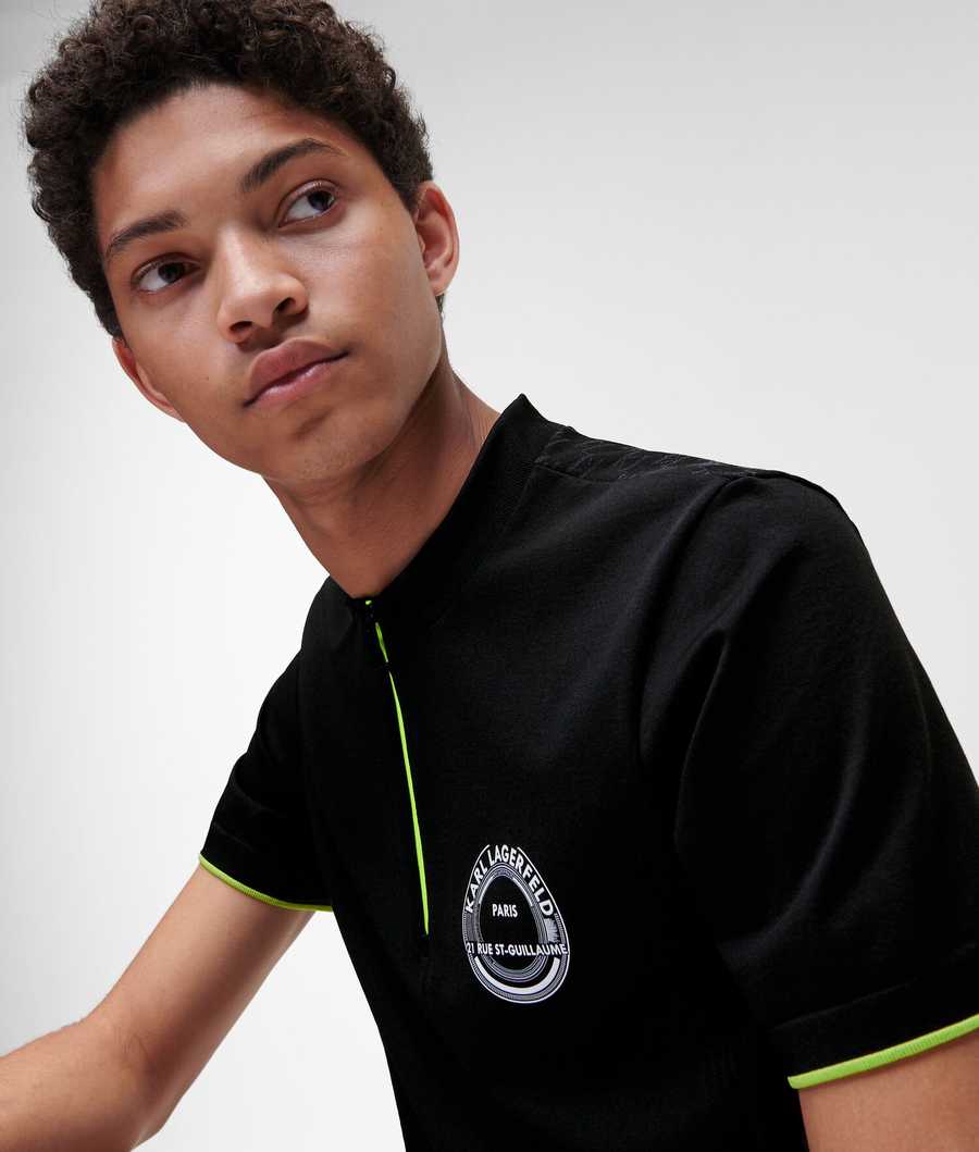 Black Men's Karl Lagerfeld Rue St-guillaume Athleisure T-Shirts | TH087WJXN