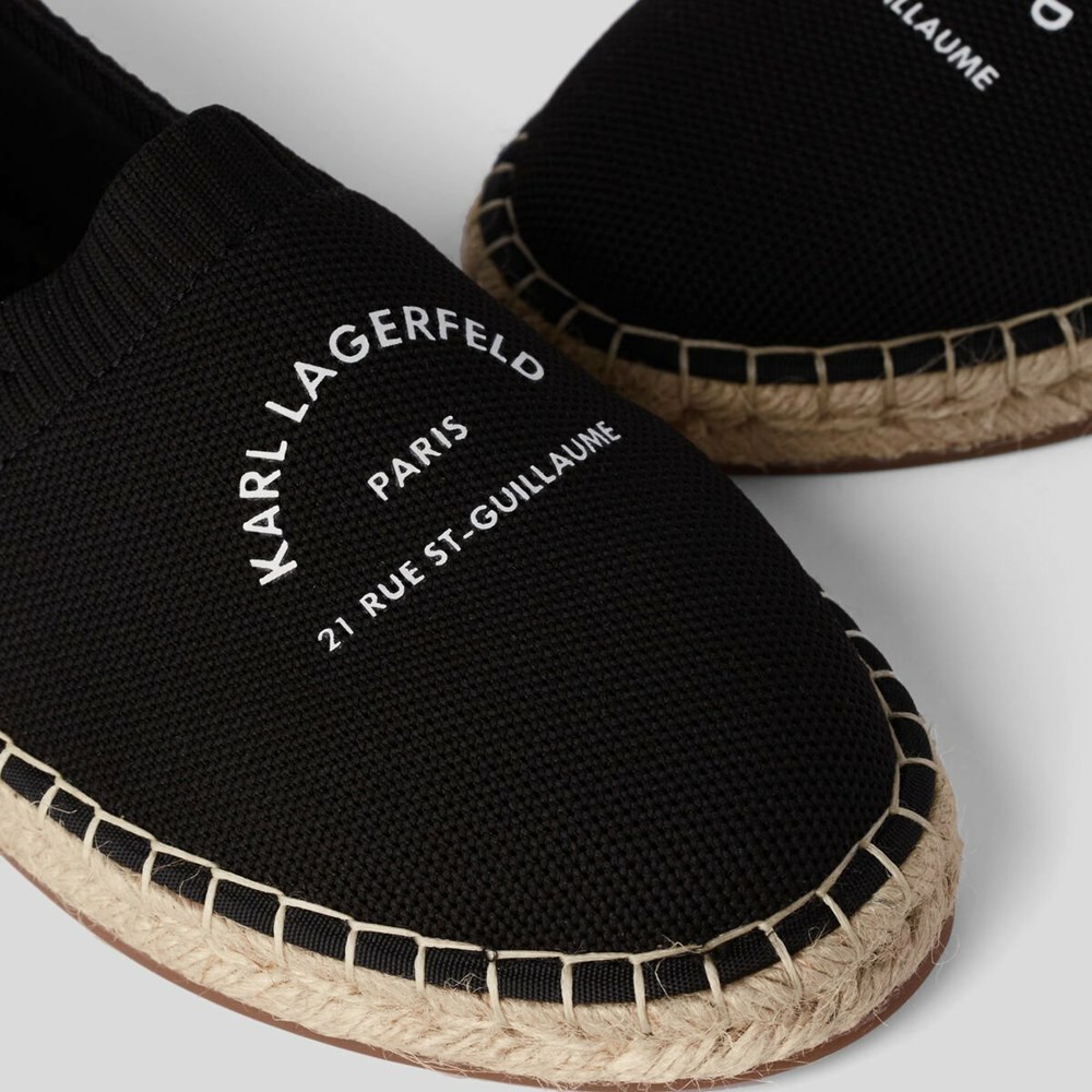 Black Men's Karl Lagerfeld Rue St-guillaume Kamino Espadrilles Sandals & Flats | TH106CSBU