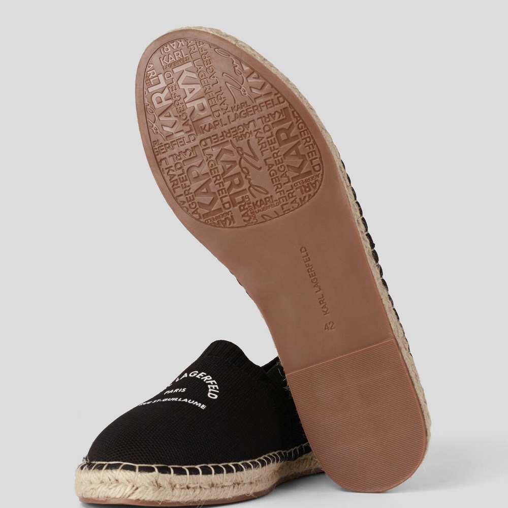 Black Men's Karl Lagerfeld Rue St-guillaume Kamino Espadrilles Sandals & Flats | TH106CSBU