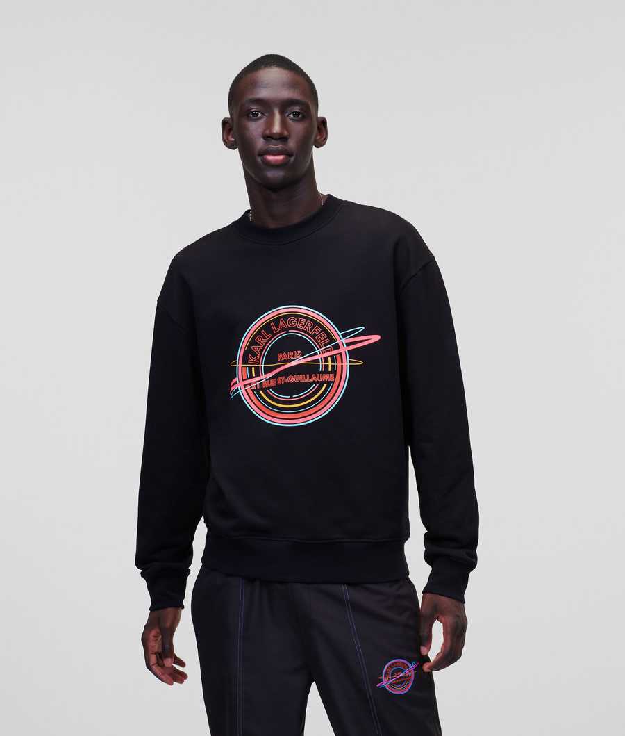 Black Men's Karl Lagerfeld Rue St-guillaume Sweatshirts | TH125SVWT