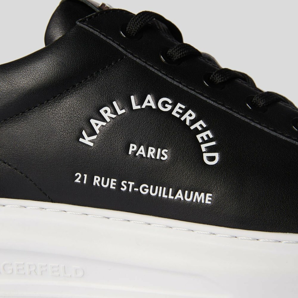 Black Men's Karl Lagerfeld Rue St-guillaume Logo Kapri Sneakers | TH246PDIC