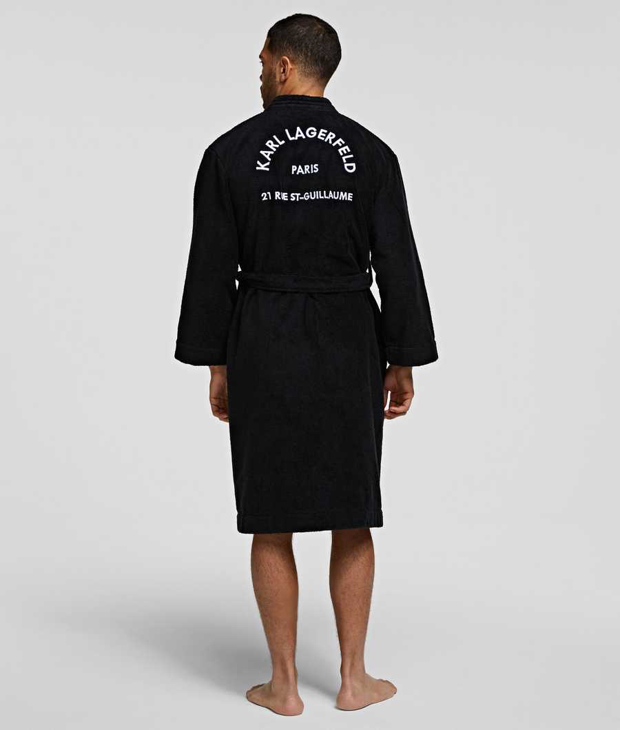 Black Men's Karl Lagerfeld Rue St-guillaume Bathrobe Loungewear | TH569ZVIY