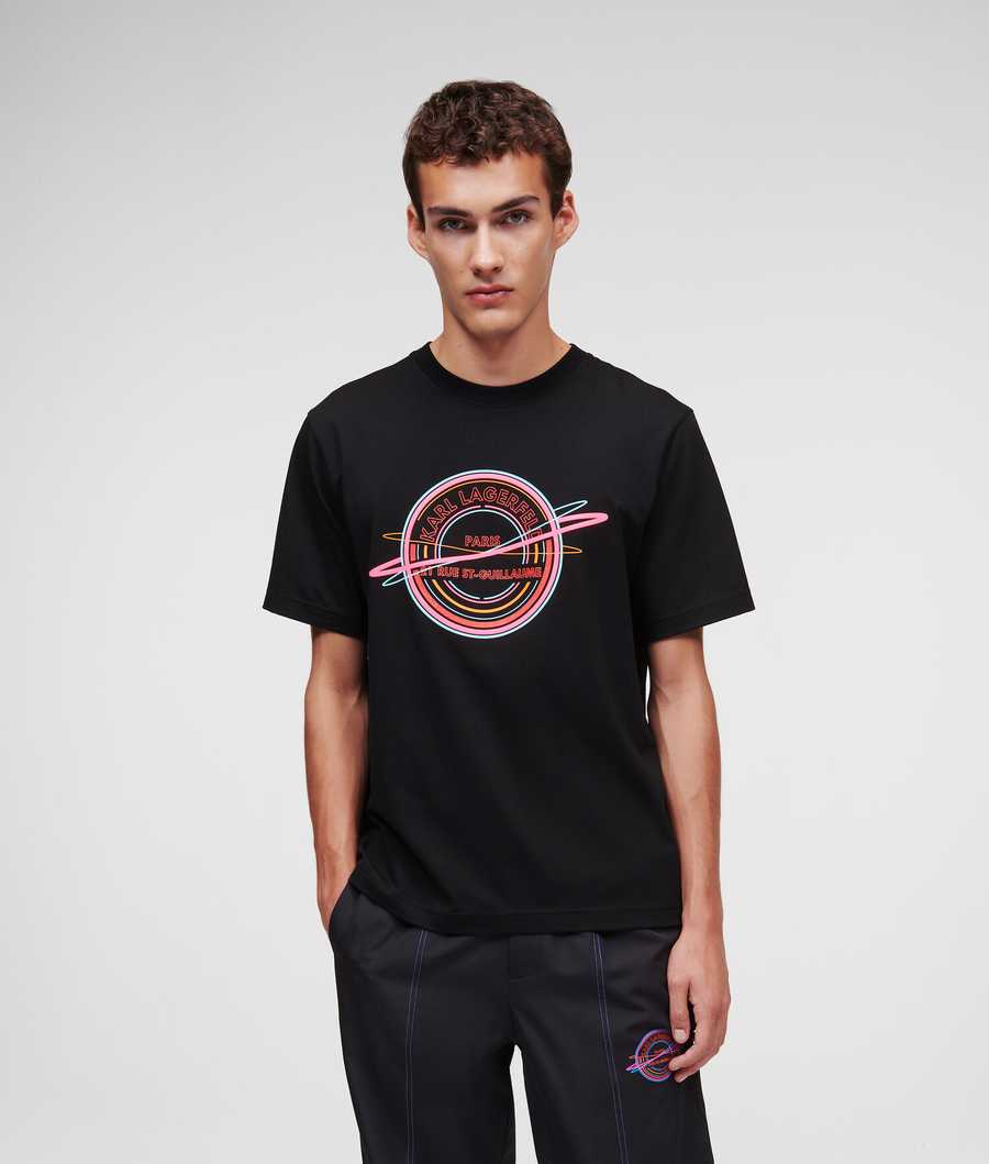 Black Men's Karl Lagerfeld Rue St-guillaume T-Shirts | TH953BKOV