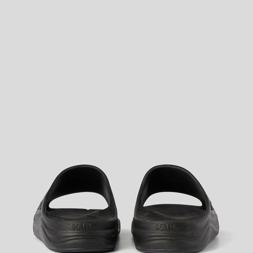 Black Men's Karl Lagerfeld Skoona Plexikonic Slides Sandals & Flats | TH937KTRD