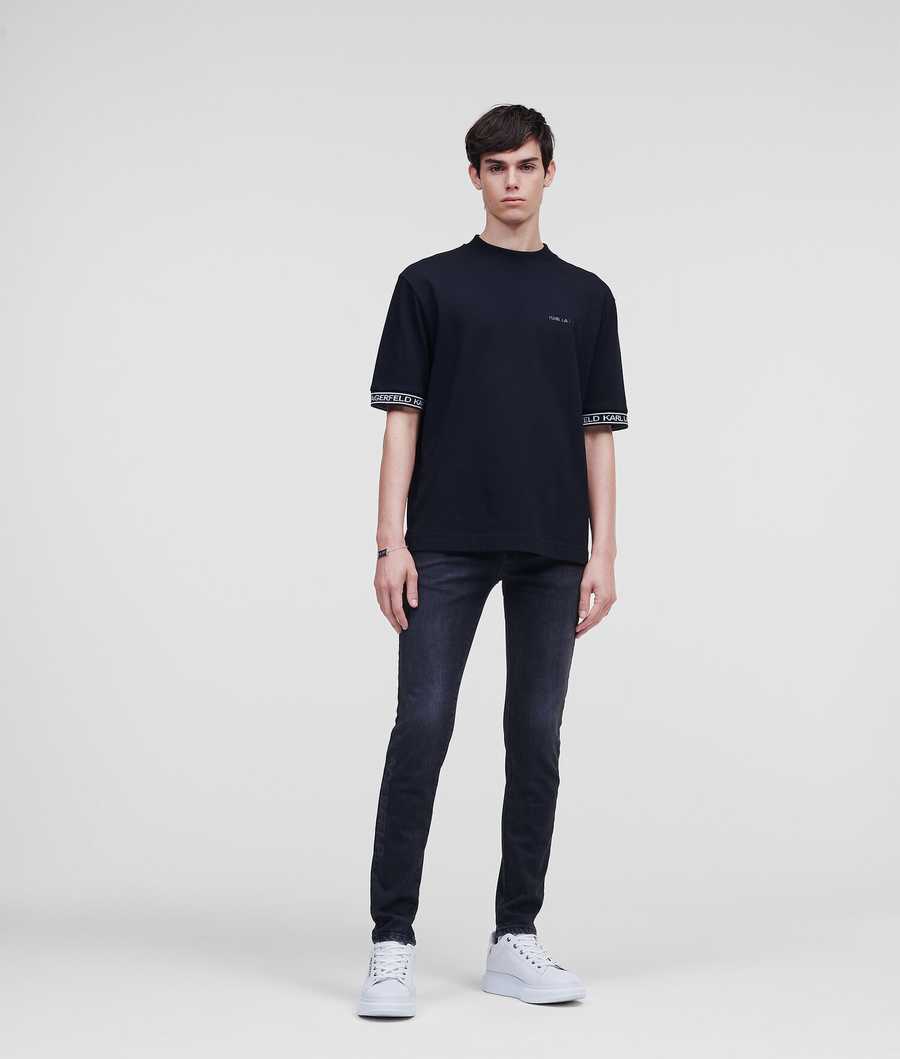 Black Men's Karl Lagerfeld Slim Fit Jeans | TH543QMRC