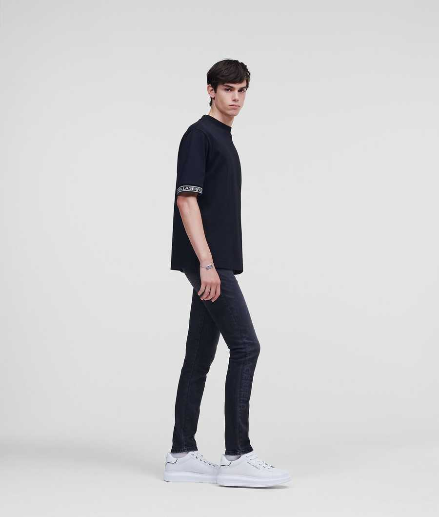 Black Men's Karl Lagerfeld Slim Fit Jeans | TH543QMRC