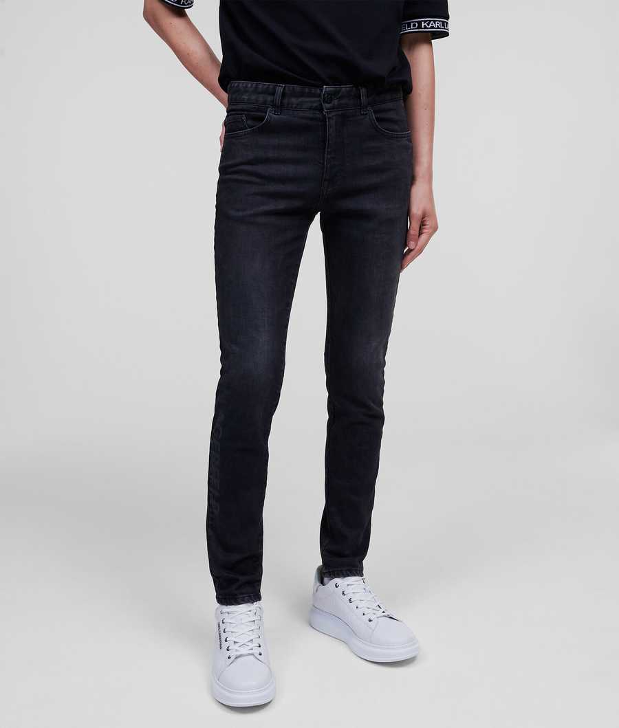 Black Men\'s Karl Lagerfeld Slim Fit Jeans | TH543QMRC