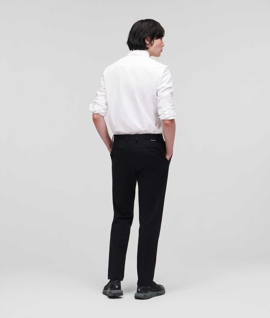 Black Men's Karl Lagerfeld Tailored Punto Pants | TH370KZGW