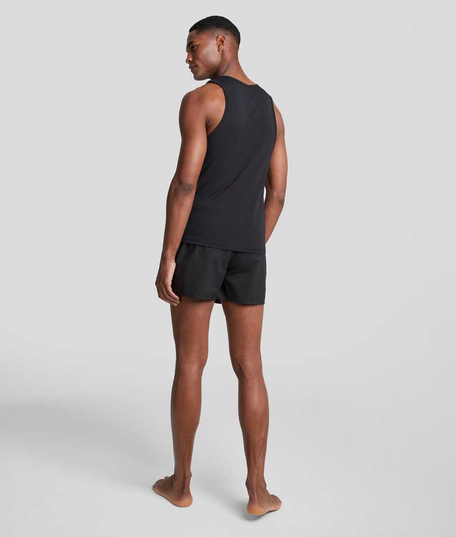 Black Men's Karl Lagerfeld Tank Top - 2 Pack Underwear | TH792FHIV