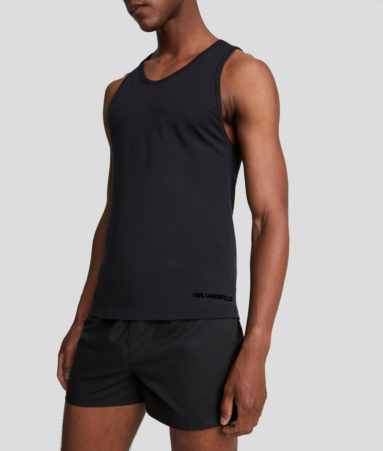 Black Men\'s Karl Lagerfeld Tank Top - 2 Pack Underwear | TH792FHIV