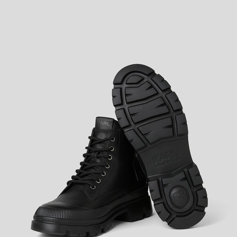 Black Men's Karl Lagerfeld Trekka Lace-up Boots Boots | TH329VKAC